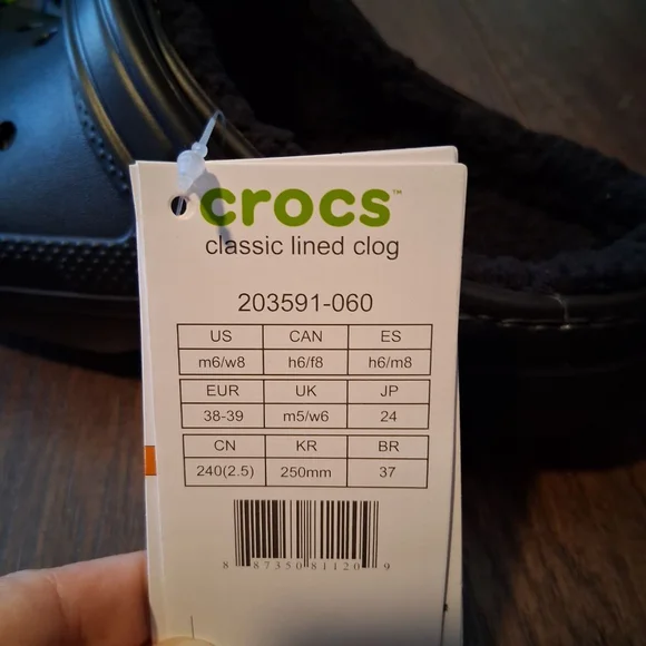 Crocs Black Classic Lined Clog - Picture 8 of 8